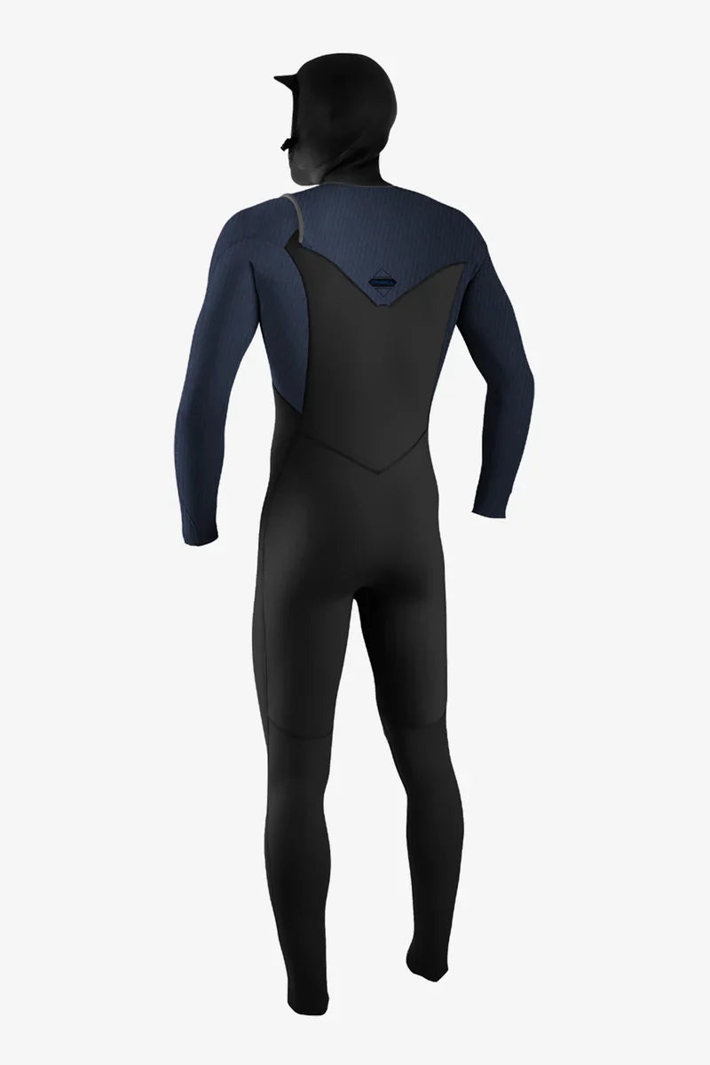 O'NEILL - HYPERFREAK 4/3mm CHEST ZIP FULL WETSUIT WITH HOOD - BLACK/NAVY - Pollywog