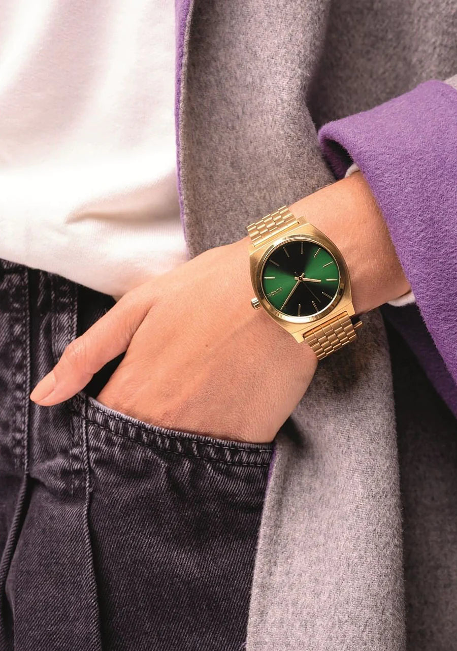 Nixon Watch - Time Teller - Gold / Green Sunray