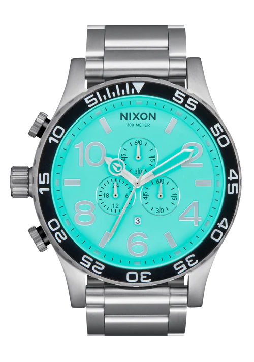 51-30 Chrono - Silver/ Turquoise Nixon Men's Watch