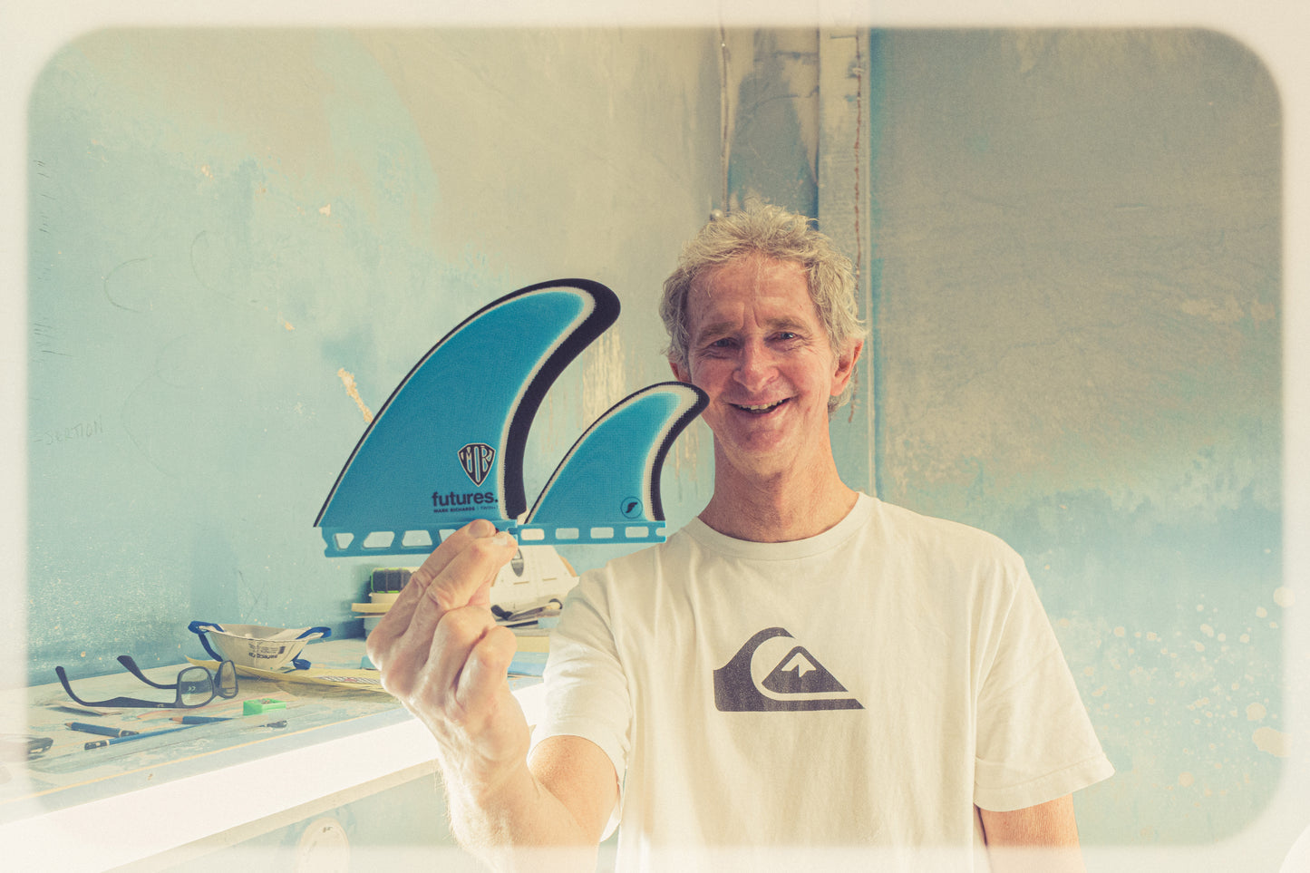 FUTURE FINS - MR TWIN + 1 - FIBERGLASS - BLUE/WHITE/BLACK