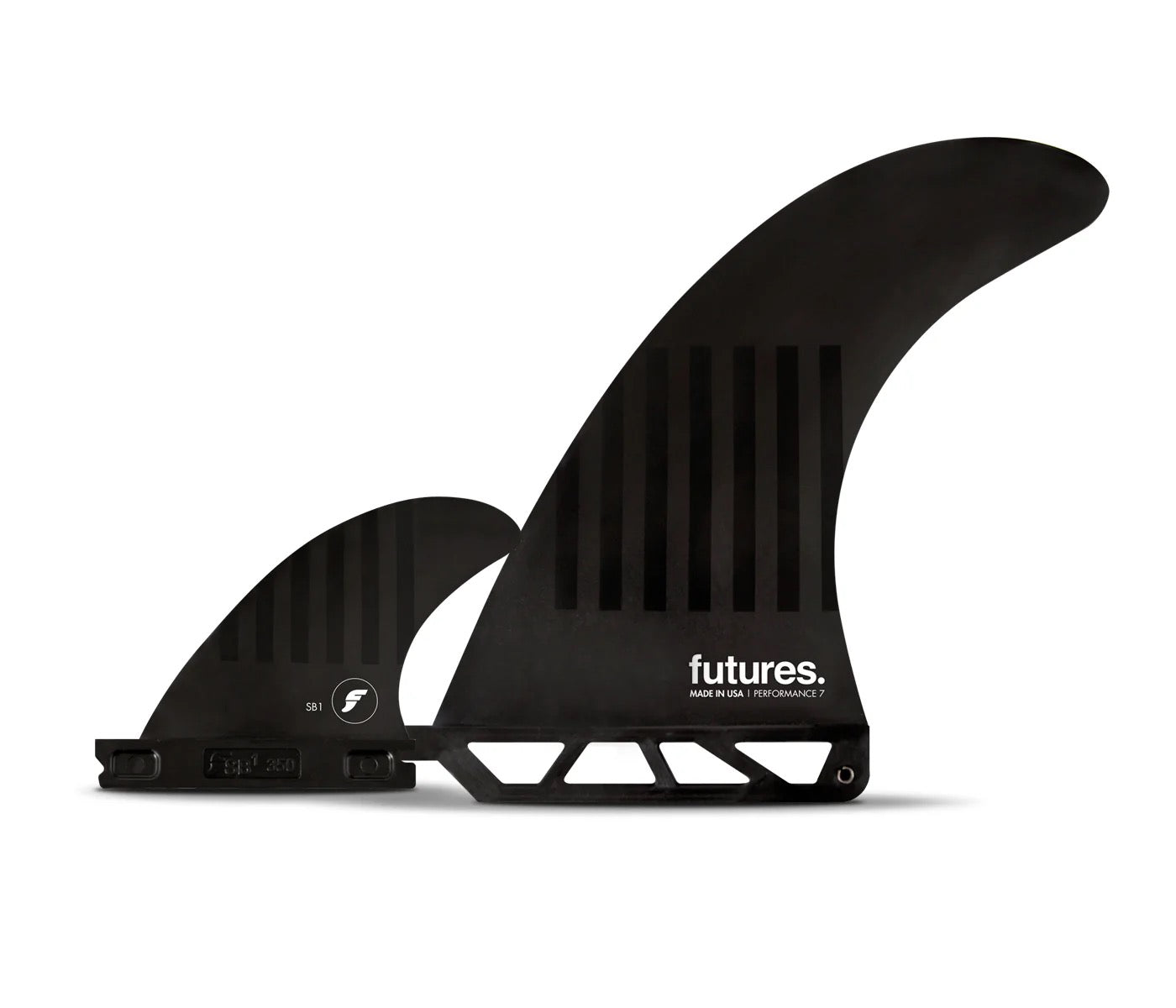 FUTURE FINS - 2 + 1 - 7" - ALPHA - MEDIUM 2 + 1 - BLACK
