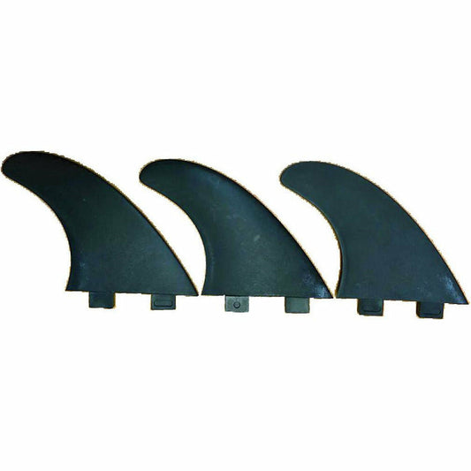 Island Style - Black Eco Glass-Filled Stiff Thruster Fins (G F 5 Med Size Fins -3 Per Set)
