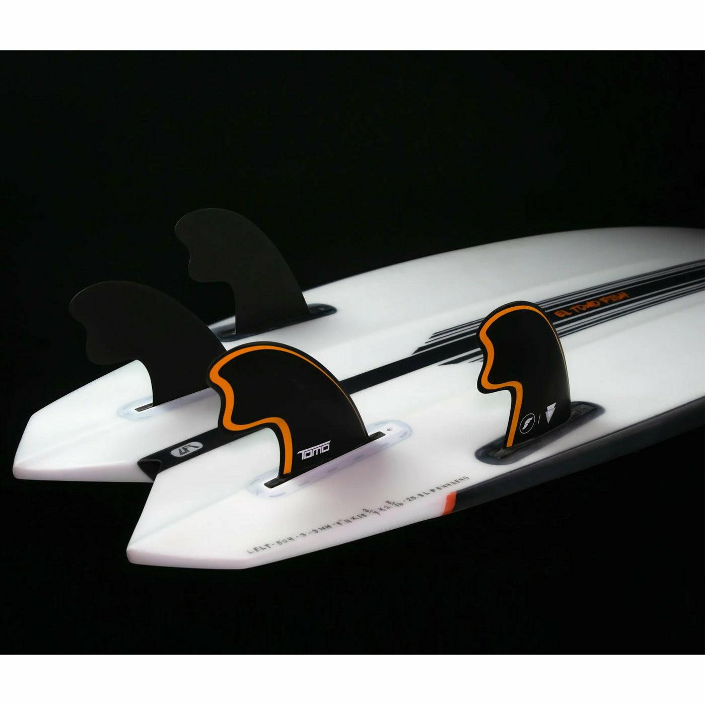Futures Fins - TOMO Fiberglass - Universal (Black/Orange)