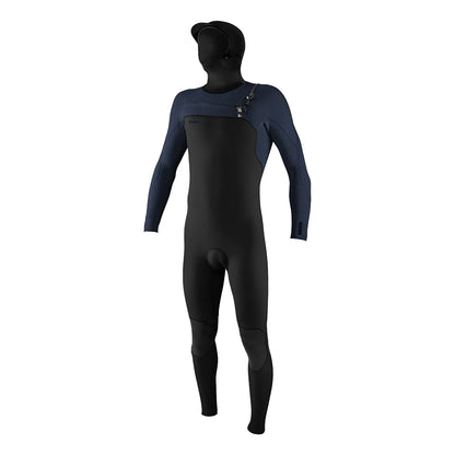 O'NEILL - HYPERFREAK 4/3mm CHEST ZIP FULL WETSUIT WITH HOOD - BLACK/NAVY - Pollywog
