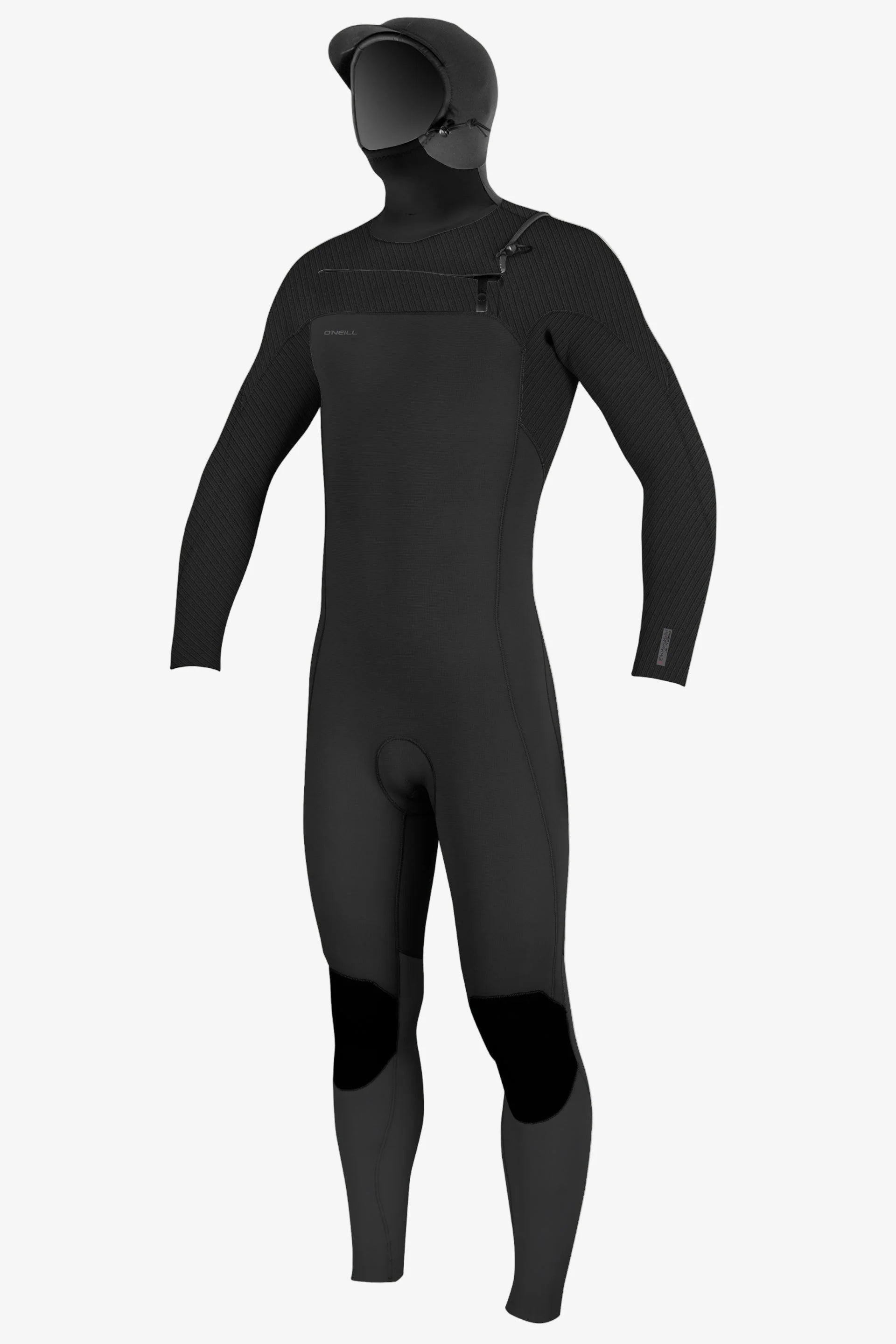 O'NEILL - HYPERFREAK 4/3mm CHEST ZIP FULLSUIT WITH HOOD BLK/BLK - Pollywog