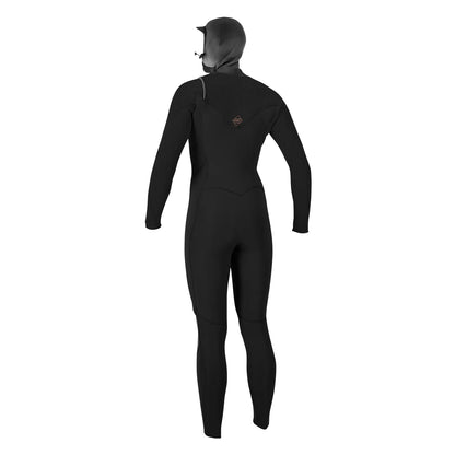 O'NEILL WETSUITS - LADIES HYDROFREAK 5/4 CHEST ZIP FULLSUIT WITH HOOD - BLACK/BLACK - Pollywog