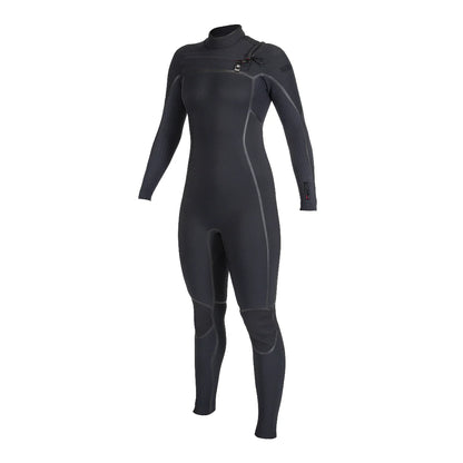 O'NEILL WETSUITS - LADIES HYPERFREAK FIRE 4/3 CHEST ZIP FULLSUIT - BLACK/BLACK - Pollywog