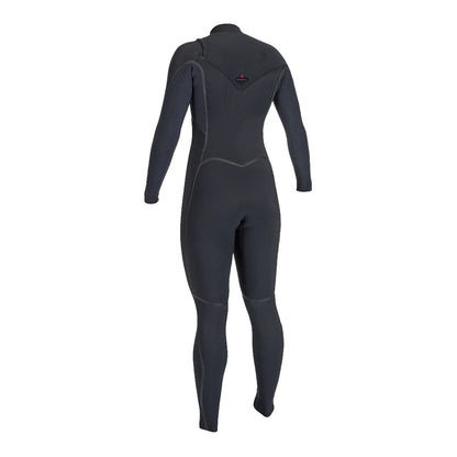 O'NEILL WETSUITS - LADIES HYPERFREAK FIRE 4/3 CHEST ZIP FULLSUIT - BLACK/BLACK - Pollywog