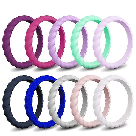 Braided Stackable Silicone Ring