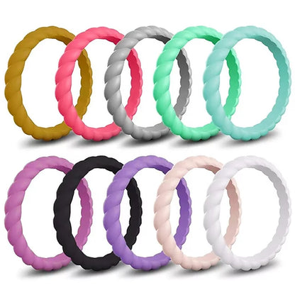 Braided Stackable Silicone Ring