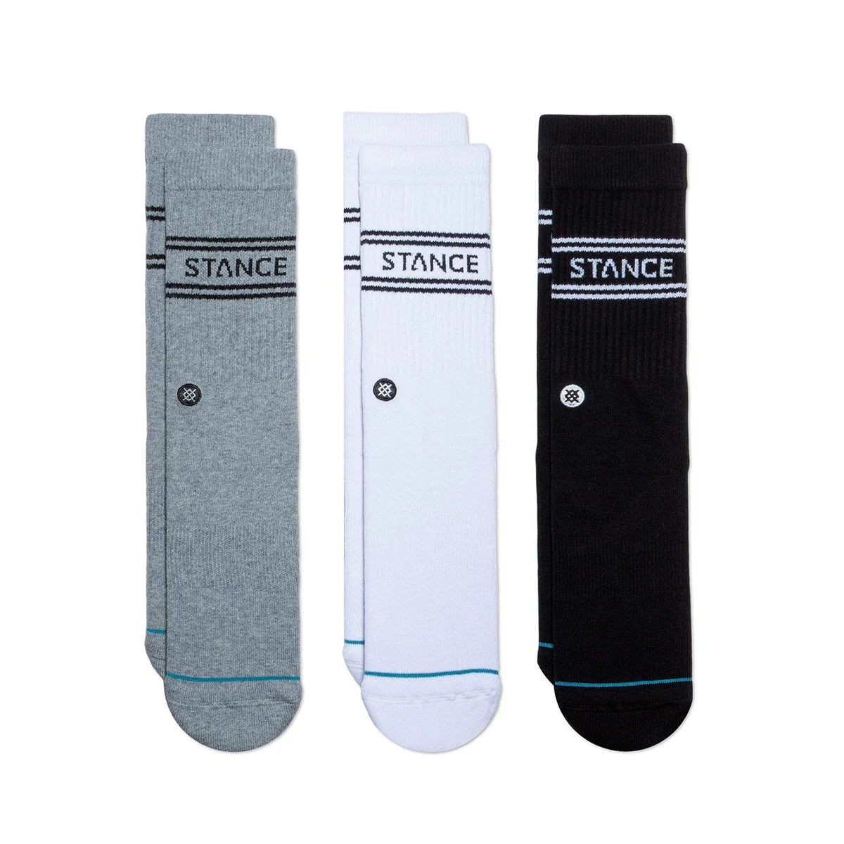 Stance Unisex Basic 3 Pack Crew Socks Multi