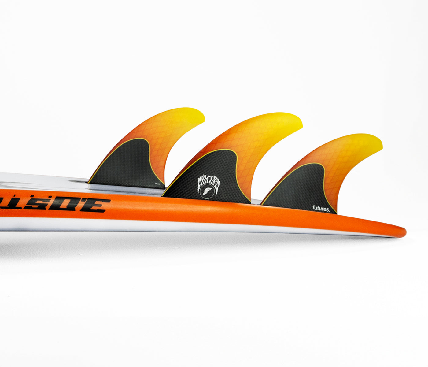 FUTURE FINS - MAYHEM 3.0 - HONEYCOMBE/CARBON - THRUSTER - SMALL - ORANGE - Pollywog