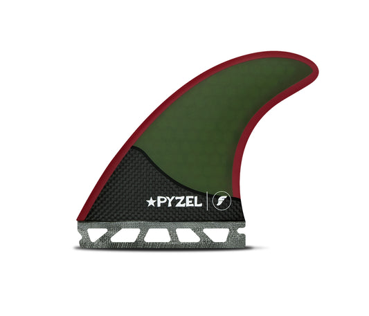 FUTURE FINS - HONEYCOMBE /CARBON - THRUSTER - MEDIUM - GREEN/RED - Pollywog