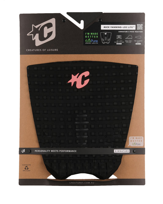 MICK FANNING LOC-LITE ECOPURE : BLACK FLURO RED