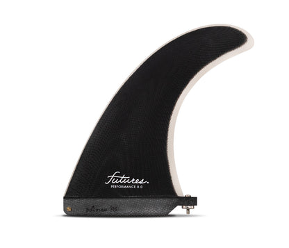 FUTURE FINS - PERFORMANCE 8" SINGLE LONGBOARD FIN - BLACK/GREAY - MEDIUM