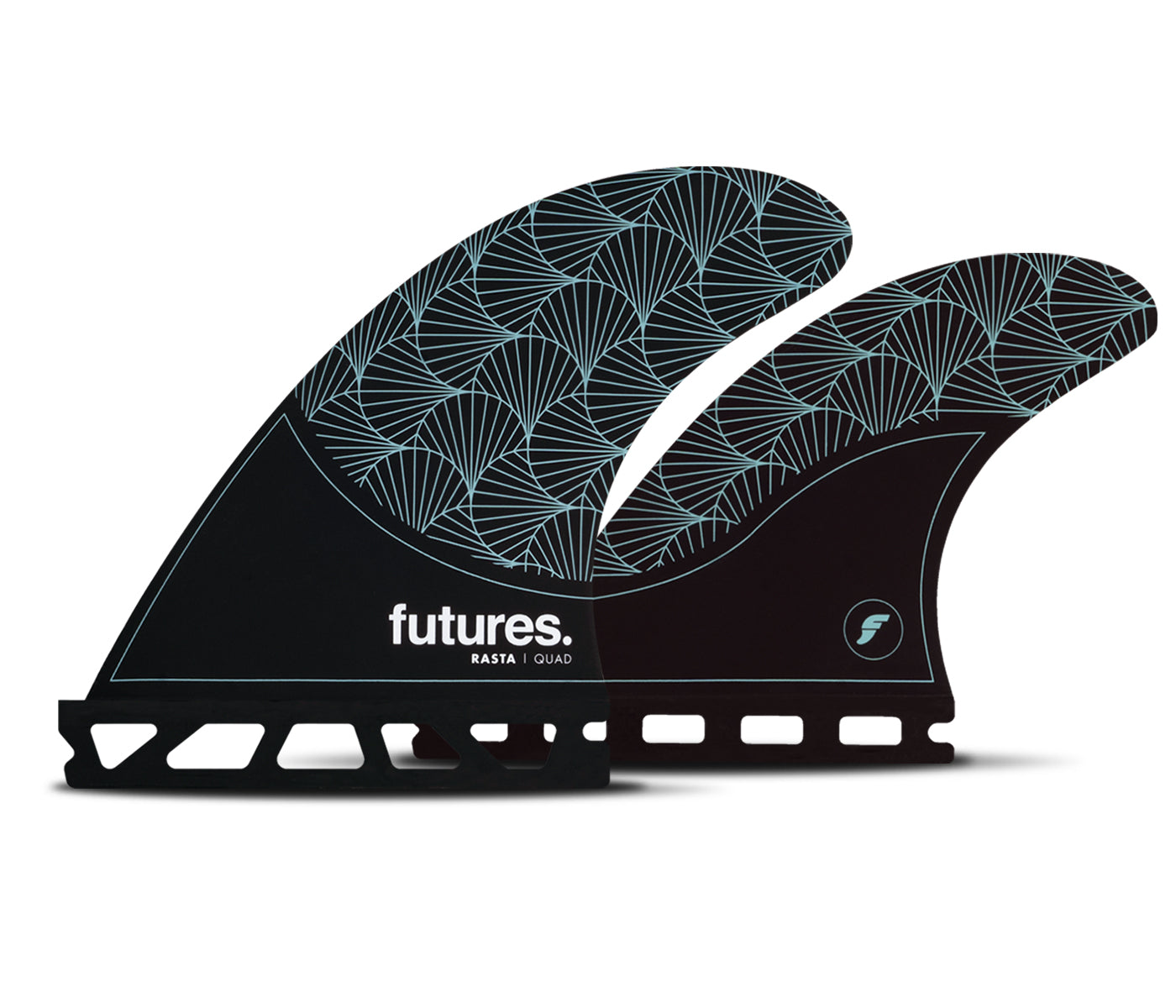 FUTURE FINS - RASTA QUAD - HONEYCOMBE - BLACK/TEAL - Pollywog