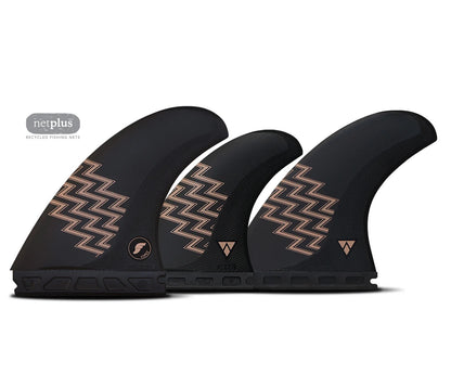 FUTURE FINS - GERRY LOPEZ - 5 FIN - ALPHA - LARGE -CARBON/SAND