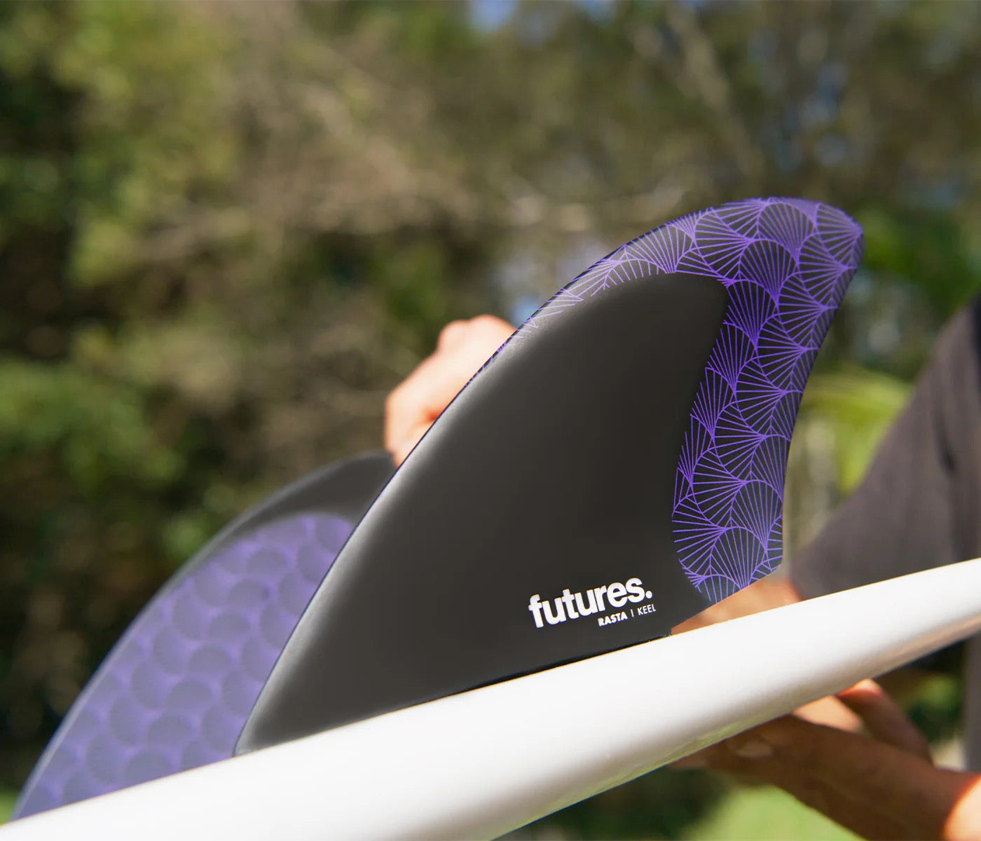 Futures Fins - RASTA KEEL Honeycomb - Universal (BLACK/PURPLE)