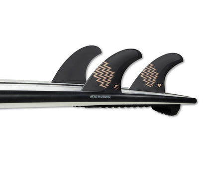 FUTURE FINS - GERRY LOPEZ - 5 FIN - ALPHA - LARGE -CARBON/SAND