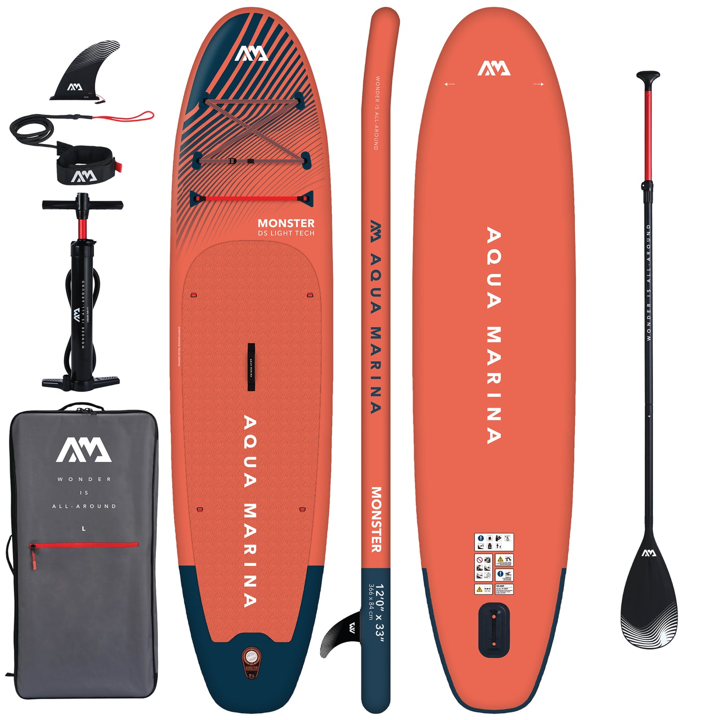 Aqua Marina - Monster 12'0" SUP + Paddle - Pollywog