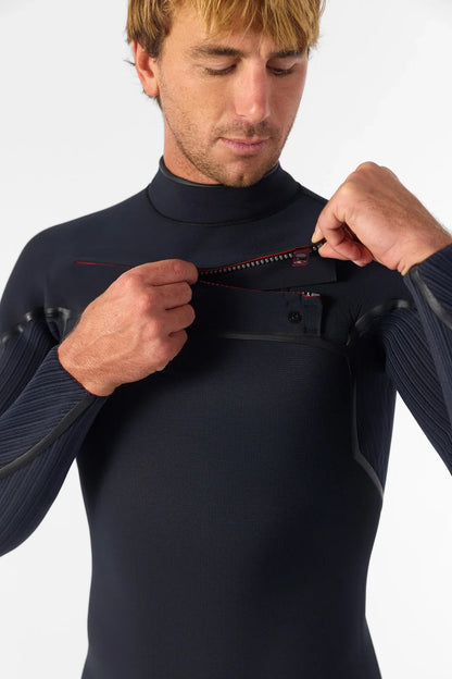 O'NEILL WETSUITS - HYPERFREAK FIRE CHEST ZIP 4/3 - BLACK/BLACK - Pollywog