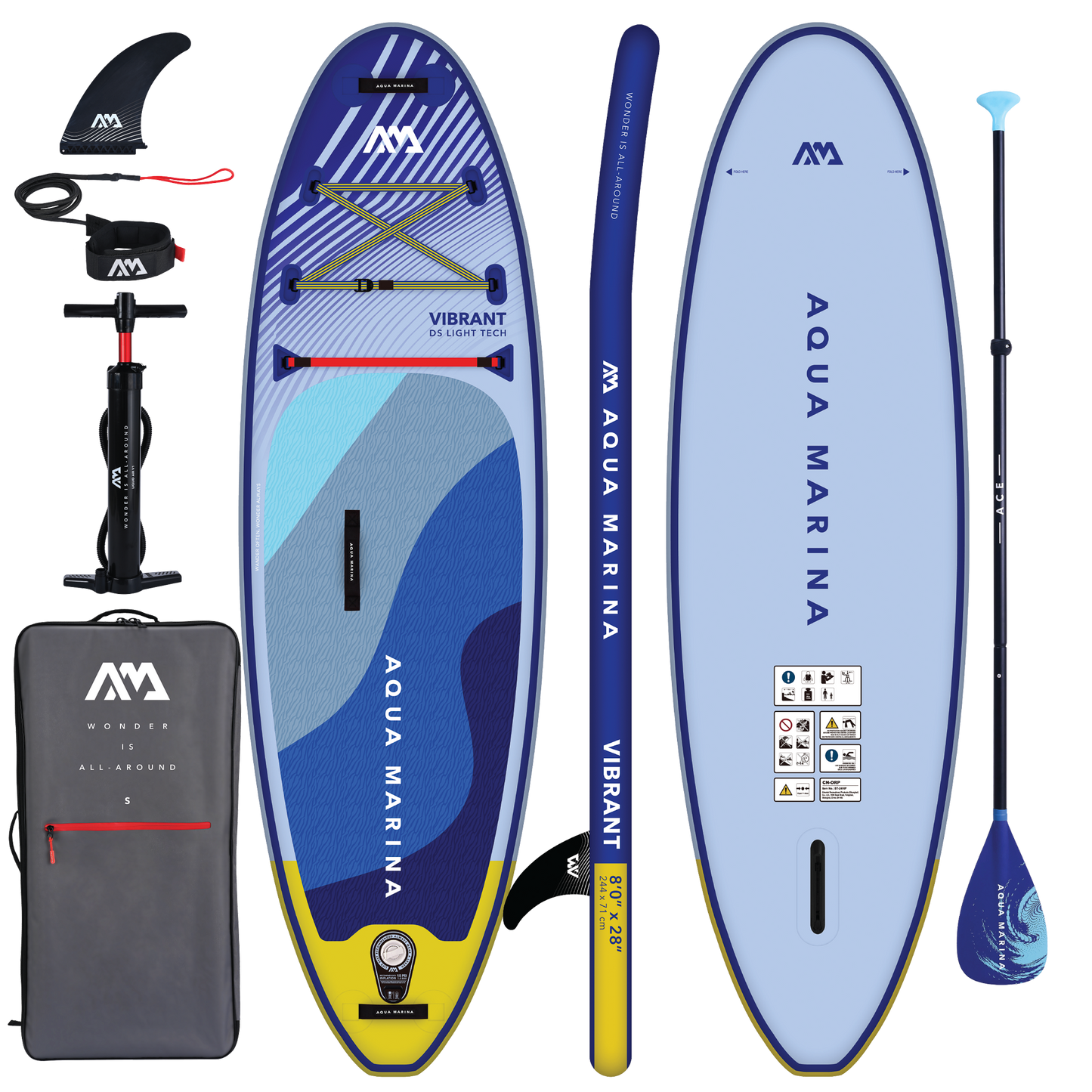 Aqua Marina - Vibrant 8'0" Kids SUP + Paddle - Pollywog