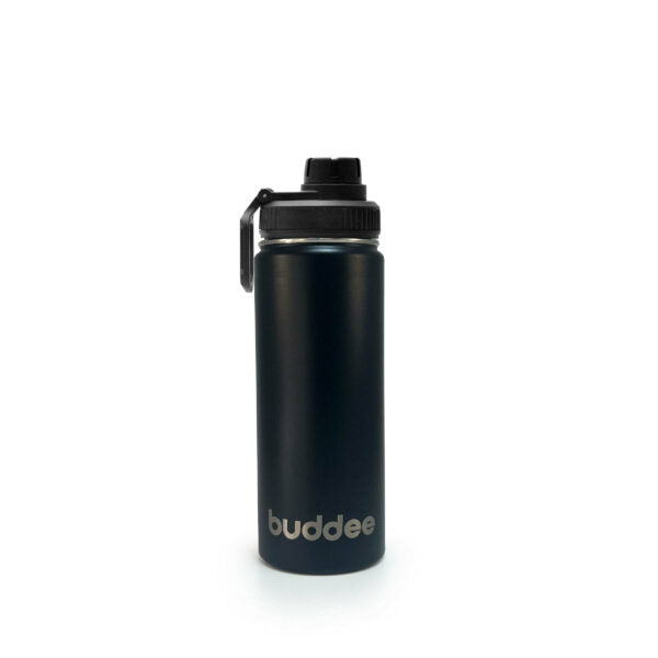 530ml Buddee Bottle WM w/ Spout Lid – Black