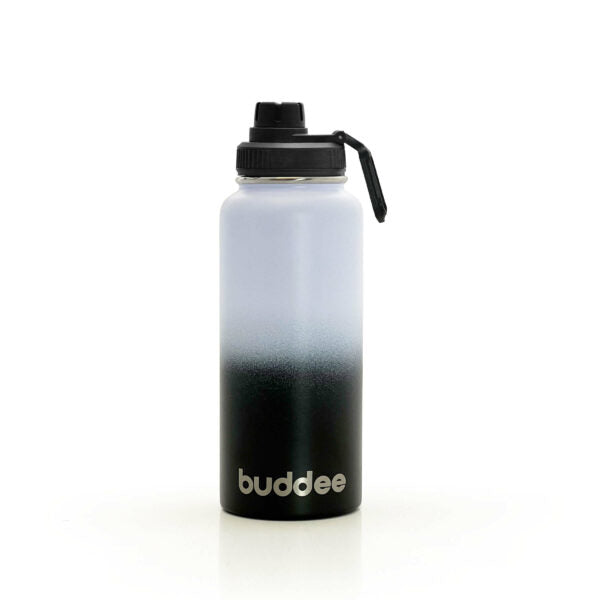 960ml Buddee Bottle WM w/ Spout Lid – Black Fade