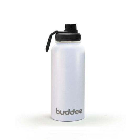 960ml Buddee Bottle WM w/ Spout Lid – White