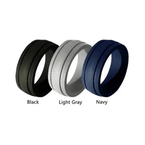 Mens Groove Silicone Ring