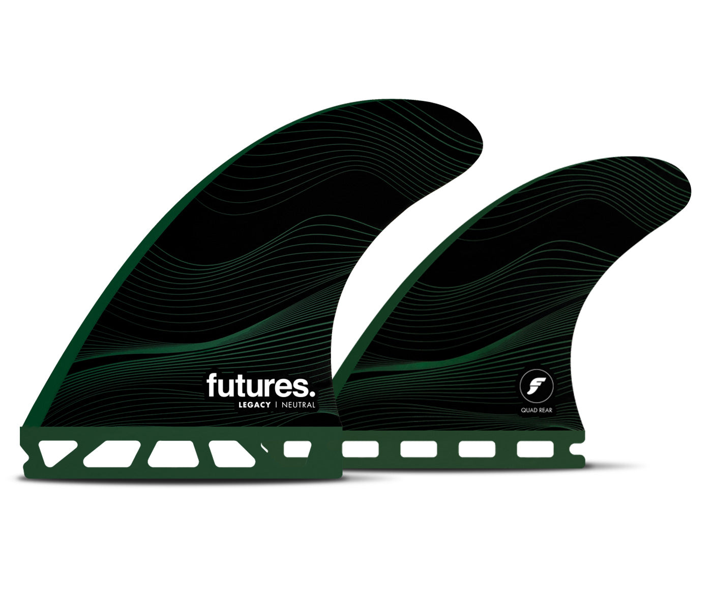 FUTURE FINS - F8 LEGACY NEUTRAL - QUAD - HONEYCOMBE - LARGE - GREEN