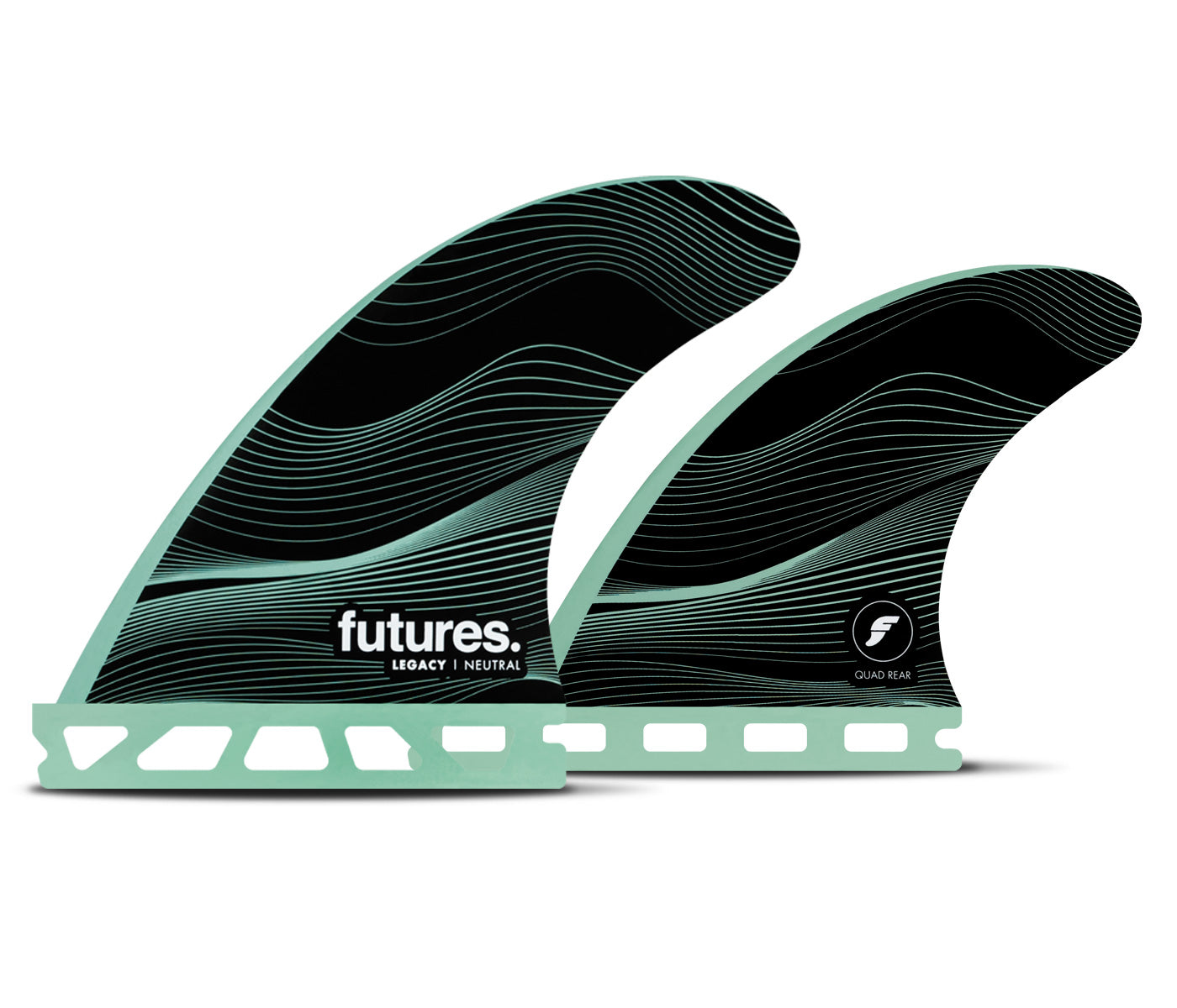 FUTURE FINS - F4 LEGACY NEUTRAL QUAD - HONEYCOMBE - SMALL - GREEN