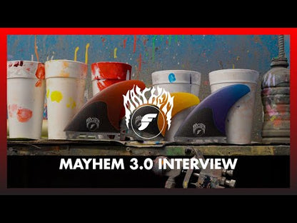 FUTURE FINS - MAYHEM 3.0 - HONEYCOMBE/CARBON - THRUSTER - SMALL - ORANGE