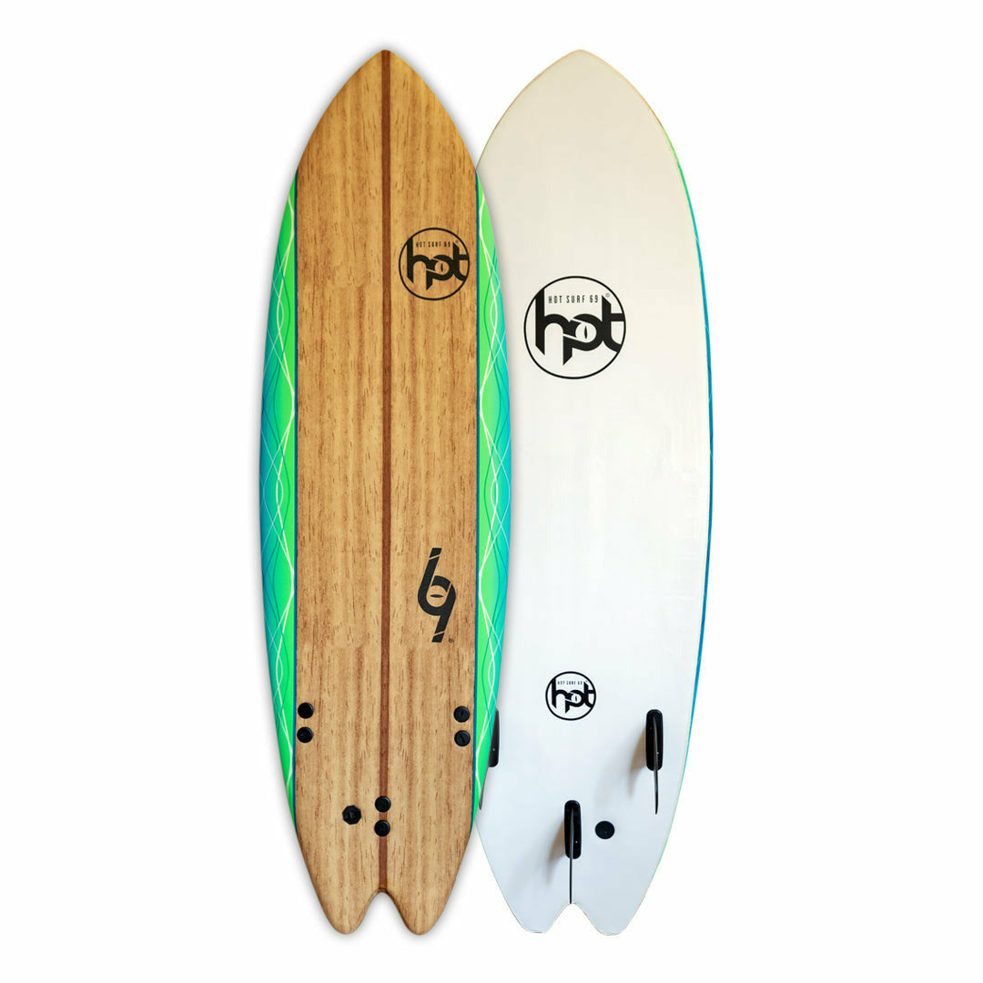 Hot Surf 69 - 6ft Soft Top Kids Foam Learners Surfboard