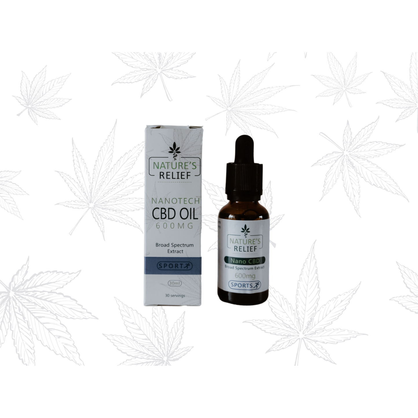 Natures Relief - CBD Sports Recovery Drops - Broad Spectrum - 600mg / 30ml